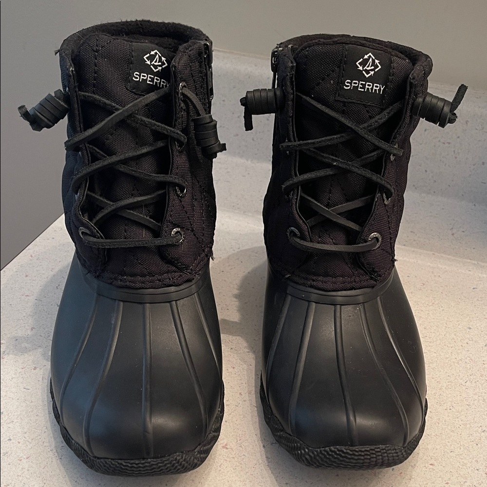 Sperry Black Waterproof Duck Boots Size 6.5